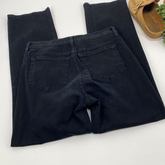 NYDJ Marilyn Straight Stretch‎ High-Rise Jeans Tummy Ab Technology Black 10P - Picture 7 of 12